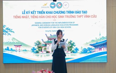 MỞ RỘNG CƠ HỘI HỌC TIẾNG NHẬT, TIẾNG HÀN CHO HỌC SINH THPT VĨNH CỬU