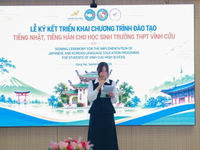 MỞ RỘNG CƠ HỘI HỌC TIẾNG NHẬT, TIẾNG HÀN CHO HỌC SINH THPT VĨNH CỬU
